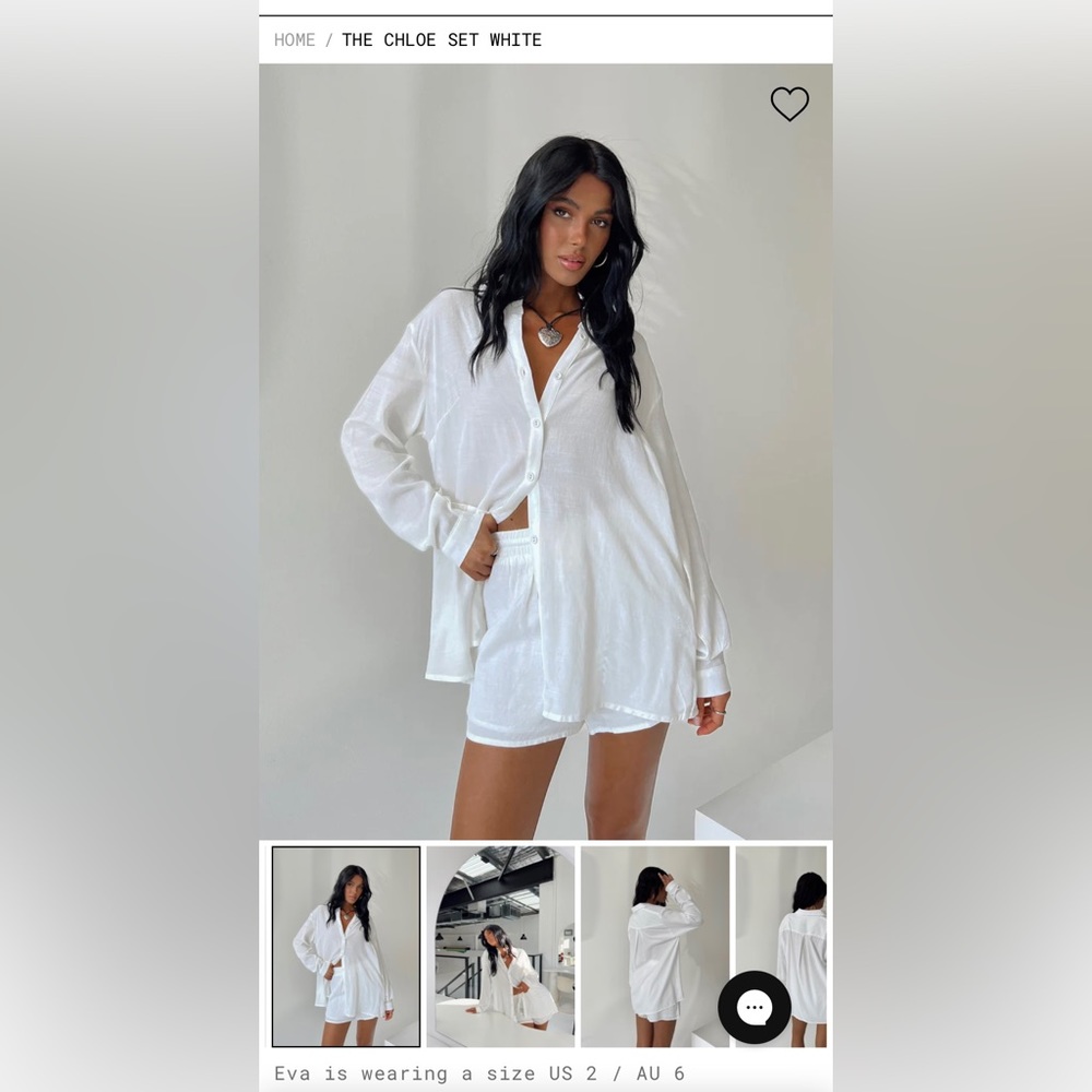 Princess Polly Chloe short set in White